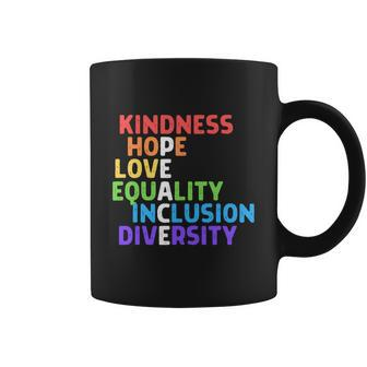 Kindness Peace Equality Inclusion Diversity Human Rights V2 Coffee Mug - Thegiftio UK