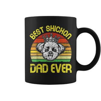 King Dog Best Shichon Dad Ever Vintage Retro Father Coffee Mug - Seseable