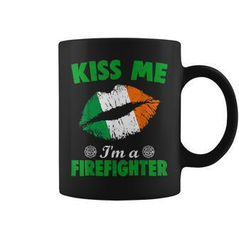 Kiss Me Im A Firefighter Irish Patricks Day For Men Women Coffee Mug | Mazezy