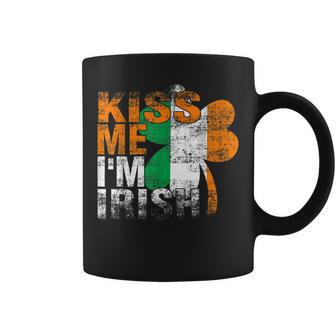 Kiss Me Im Irish Flag Saint Patrick Day Shamrock Gifts Coffee Mug - Seseable