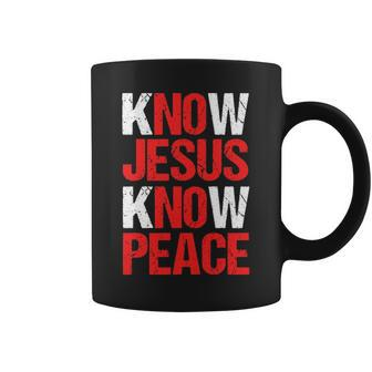 Know Jesus Know Peace Christian Faith Religious Pastor Gift Coffee Mug - Seseable
