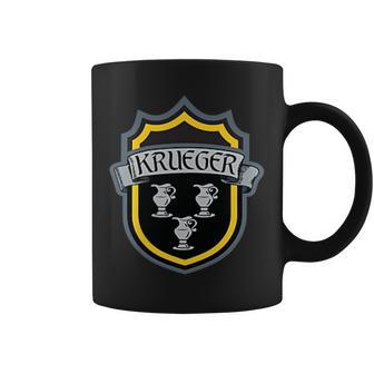 Krueger Family Crest Coffee Mug | Mazezy