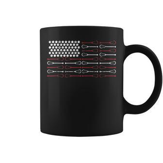 Lacrosse American Flag Lax Mom Design V2 Coffee Mug - Seseable