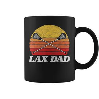 Lax Dad Vintage X Crossed Lacrosse Sticks 80S Sunset Retro Coffee Mug - Seseable
