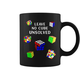 Leave No Cube Unsolved Math Lover Funny Speed Cubing Puzzles Coffee Mug - Seseable