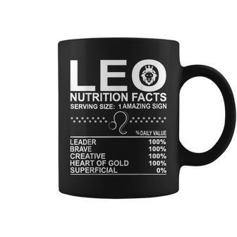 Leo Nutrition Facts July August Birthday Zodiac Sign Mom Dad Coffee Mug - Thegiftio UK