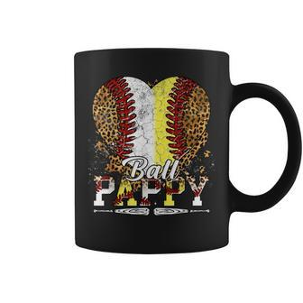 Leopard Baseball Pappy Funny Softball Heart Fathers Day Coffee Mug - Thegiftio UK