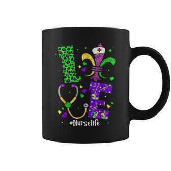 Leopard Love Nurse Life Scrub Nursing Mardi Gras Women Coffee Mug | Seseable CA