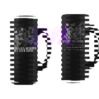 Leopard Peace Love Military Kids Military Purple Up Ribbon Coffee Mug | Mazezy