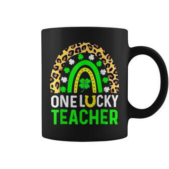 Leopard Shamrock One Lucky Teacher St Patricks Day 2023 Coffee Mug - Seseable