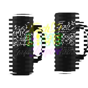 Leopard Teach Love Inspire Mardi Gras Teacher Coffee Mug - Seseable