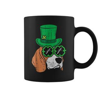 Leprechaun Beagle Shamrock Glasses St Patricks Day Dog Coffee Mug - Seseable