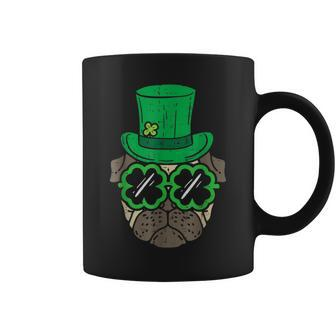Leprechaun Hat Pug Shamrock Glasses St Patricks Day Dog Coffee Mug - Seseable