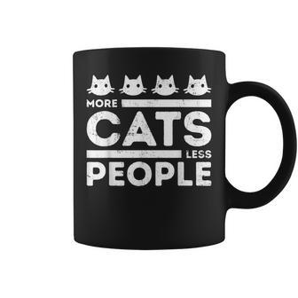 Less People More Cats Funny Kitten Lover Pride Coffee Mug - Seseable