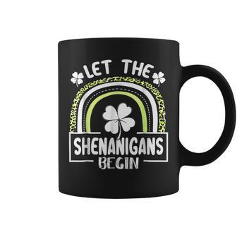 Let The Shenanigans Begin Funny Clovers St Patricks Day Coffee Mug - Seseable
