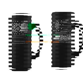 Let The Shenanigans Begin Irish American Flag St Patrick Day Coffee Mug | Mazezy