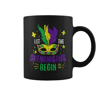 Let The Shenanigans Begin Jester Funny Mardi Gras Carnival Coffee Mug - Seseable