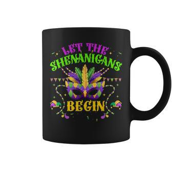 Let The Shenanigans Begin Mardi Gras Costume Mask Women Men Coffee Mug - Thegiftio