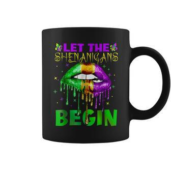 Let The Shenanigans Begin Mardi Gras Sexy Lips Coffee Mug - Seseable