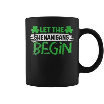 Let The Shenanigans Begin St Patricks Day Irish Shamrock Coffee Mug - Seseable