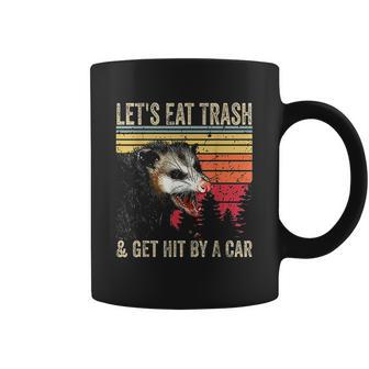 Lets Eat Trash And Get Hit By A Car Gifts Vintage Opossum Coffee Mug - Thegiftio UK