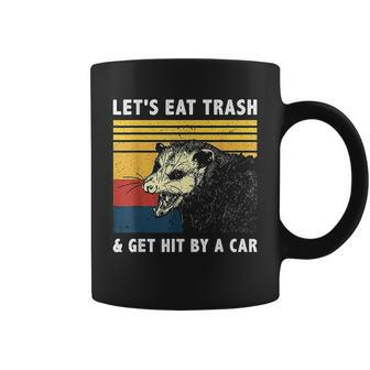 Lets Eat Trash And Get Hit By A Car Opossum Vintage V2 Coffee Mug - Thegiftio UK