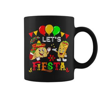 Lets Fiesta Burrito And Tacos Cinco De Mayo Mexican Party Coffee Mug | Mazezy