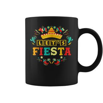 Lets Fiesta Mexican Cinco De Mayo Poncho Hat Men Women Coffee Mug | Mazezy
