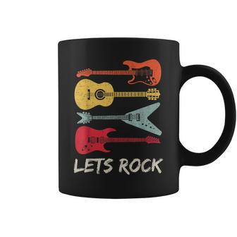 Lets Rock N Roll Guitar Retro Gift Men Women Coffee Mug | Mazezy