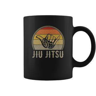 Lets Roll Jiu Jitsu Hand Vintage Sunset Funny Martial Arts Coffee Mug - Thegiftio UK