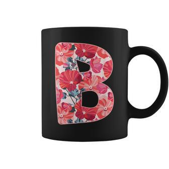 Letter B Sign Alphabet Last Name Consonants Flower Gift Coffee Mug | Mazezy