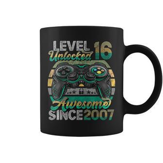 Level 16 Unlocked Awesome Since 2007 16Th Birthday Gaming Coffee Mug - Seseable