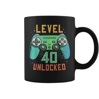 Level 40 Unlocked 40Th Birthday Gamer Gifts 40 Year Old Male Coffee Mug | Mazezy