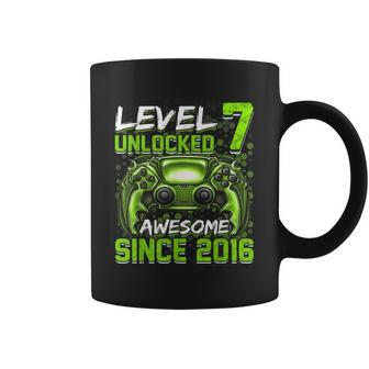 Level 7 Unlocked Awesome Since 2016 7Th Birthday Gaming V2 Coffee Mug - Seseable