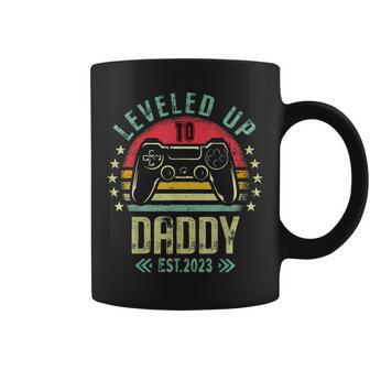 Leveled Up To Daddy 2023 Promoted To Dad Level Unlocked Coffee Mug | Mazezy