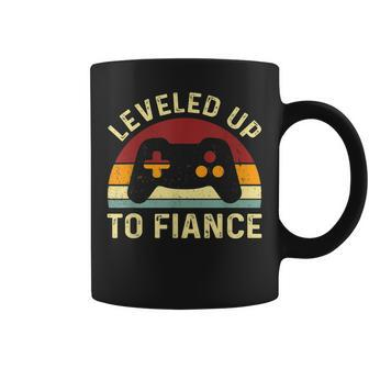 Leveled Up To Fiance - Just Engaged - Newly Engaged Couple Coffee Mug | Mazezy