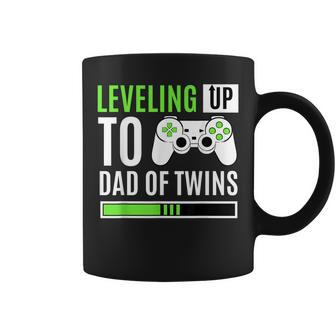 Leveling Up To Dad Of Twins Gaming Gender Reveal Celebration Coffee Mug - Thegiftio UK