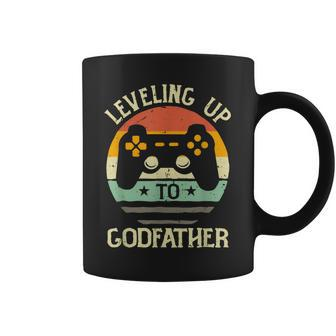 Leveling Up To Godfather Dad Pregnancy Announcement Coffee Mug | Mazezy