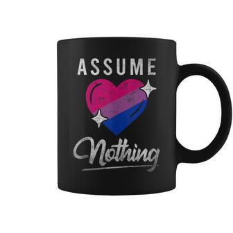 Lgbt Bi Pride Funny Bisexual Assume Nothing Bisexuality Flag Coffee Mug - Seseable