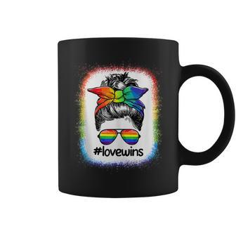 Lgbtq Love Wins Messy Bun Women Gay Pride Lgbt Ally Pride Coffee Mug - Thegiftio UK