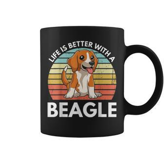 Life Is Better With A Beagle Cute Beagle Mom Dog Mom Beagle Coffee Mug - Seseable
