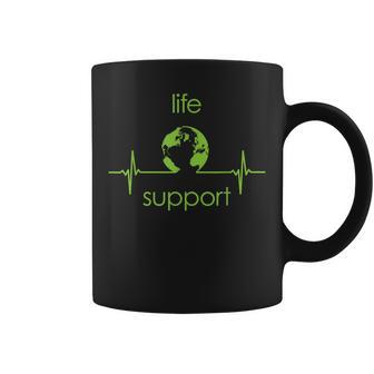 Life Support Earth Day Green Environment Heartbeat Coffee Mug | Mazezy