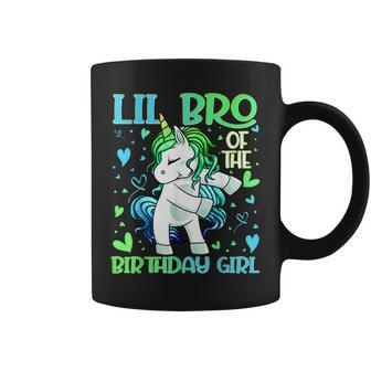 Lil Bro Of The Birthday Girl Flossing Unicorn Little Brother Coffee Mug | Mazezy AU