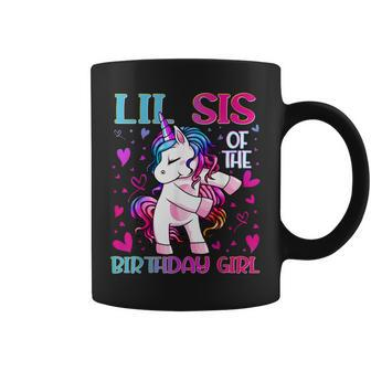 Lil Sis Of The Birthday Girl Flossing Unicorn Little Sister Coffee Mug - Thegiftio UK
