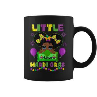 Little Miss Beads Mardi Gras Parade Cute Black Girl Princess V2 Coffee Mug - Seseable