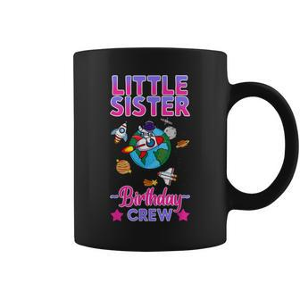Little Sister Of The Birthday Crew Space Party Planet Bday Coffee Mug | Mazezy