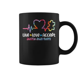 Live Love Accept Autism Awareness Mom Dad Men Women Kids Coffee Mug | Mazezy