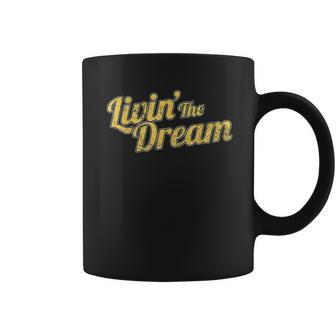 Living The Dream Vintage Styled Distressed Coffee Mug - Thegiftio UK