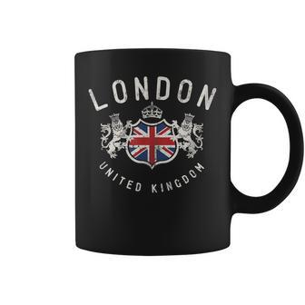 London Great Britain Vintage Crown Flag Coffee Mug | Mazezy