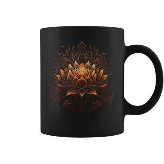 Lotus Flower Geometry Yoga Meditation Spiritual Zen Graphic Coffee Mug | Mazezy
